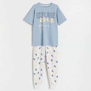 Reserved - Dvoudílná pyžamová souprava s potiskem - Modrá obraz
