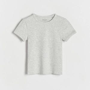 Reserved - Bavlněný T-shirt s proužky - Světle šedá obraz