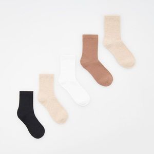 Reserved - Sada 5 párů ponožek s vysokým podílem bavlny - Béžová obraz