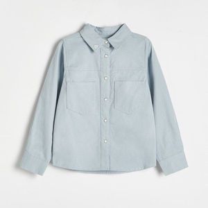Reserved - Bavlněná košile s výšivkou - Modrá obraz