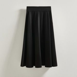 Reserved - Midi sukně s viskózou - Černý obraz