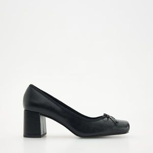 Reserved - Kožené boty na podpatku - Černý obraz