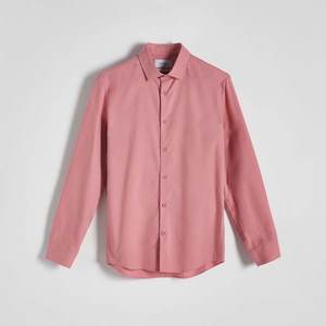 Reserved - Košile regular fit s vysokým podílem bavlny - Růžová obraz