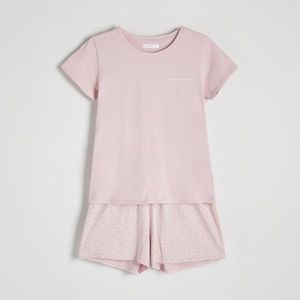 Reserved - Dvoudílná bavlněná pyžamová souprava - Růžová obraz