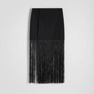 Reserved - Mini sukně s třásněmi - Černý obraz