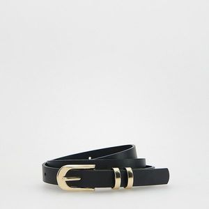 Reserved - Kožený pásek se sponou - Černý obraz