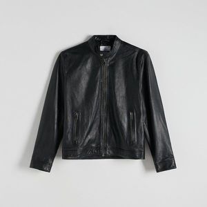 Reserved - Kožená motorkářská bunda - Černý obraz