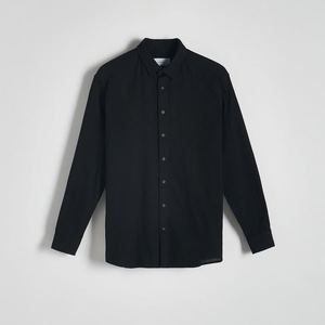 Reserved - Košile regular fit s vysokým podílem bavlny - Černý obraz
