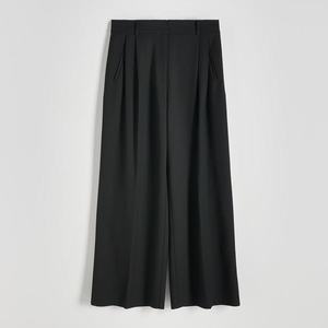 Reserved - Kalhoty se širokými nohavicemi - Černý obraz