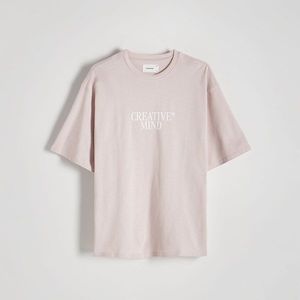 Reserved - Oversized tričko s plastickým potiskem - Růžová obraz