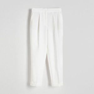 Reserved - Kalhoty s manžetami - Bílá obraz