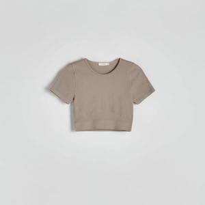 Reserved - Proužkované tričko - Hnědá obraz