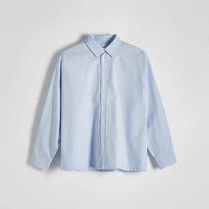 Reserved - Bavlněná košile oversized - Modrá obraz