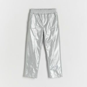 Reserved - Koženkové kalhoty - Stříbrná obraz