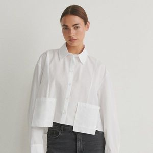 Reserved - Košile s ozdobnými kapsami - Bílá obraz
