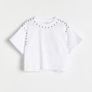 Reserved - Tričko s cvočky - Bílá obraz