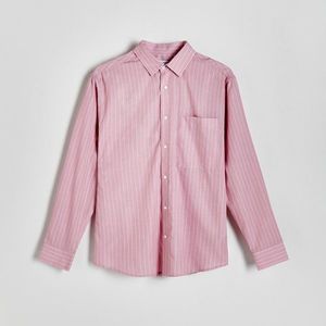 Reserved - Pruhovaná košile regular fit - Růžová obraz