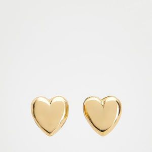 Reserved - Pozlacené náušnice ve tvaru srdce - Zlatá obraz
