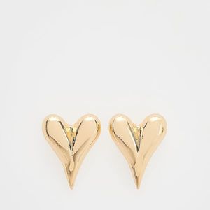 Reserved - Pozlacené náušnice ve tvaru nepravidelného srdce - Zlatá obraz