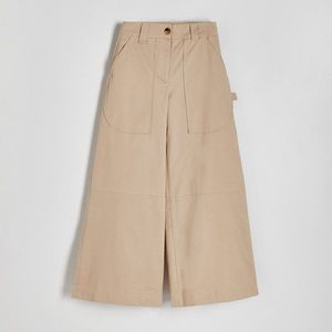 Reserved - Kalhoty se širokými nohavicemi - Béžová obraz