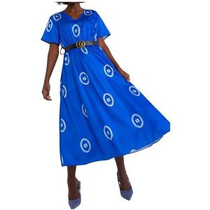 Modré midi šaty se vzorem obraz