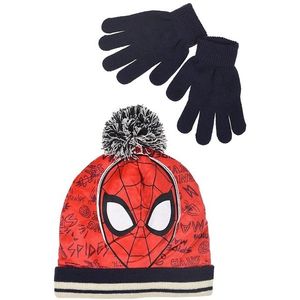 Marvel spiderman červeno-černý zimní set čepice a rukavic obraz