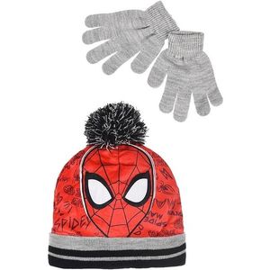 Spiderman červeno-šedý zimní set čepice a rukavic obraz