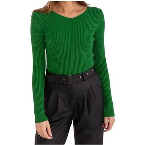 Tmavě zelený žebrovaný svetr obraz