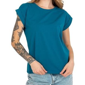Tmavě modré dámské basic tričko obraz