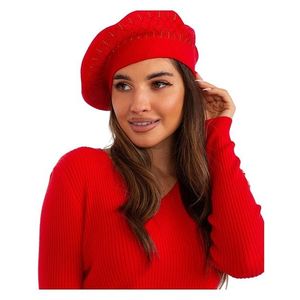 červená baretka s kamínky obraz