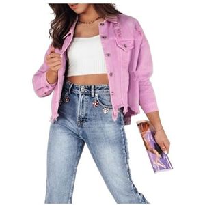 Světle fialová džínová oversize bunda moli obraz