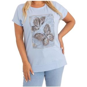 Světle modré tričko s potiskem motýlů obraz