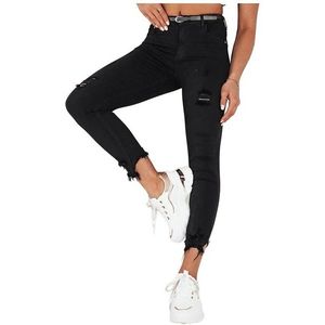 černé skinny džíny s oděrky farol obraz