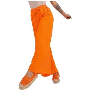 Neonově oranžové široké letní kalhoty obraz