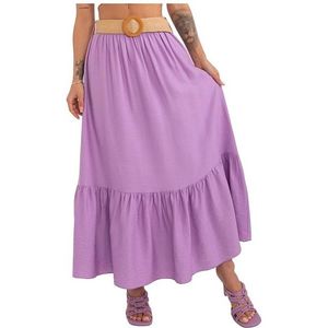 Světle fialová volánová maxi sukně obraz