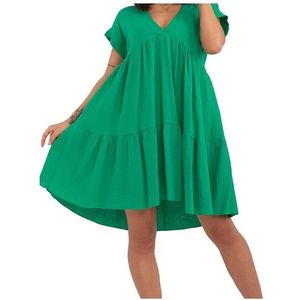 Zelené oversize mini šaty s výstřihem obraz