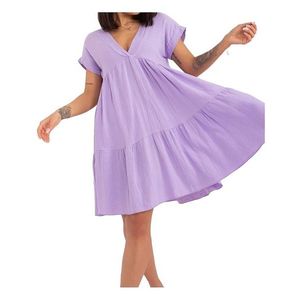 Světle fialové oversize mini šaty s výstřihem obraz