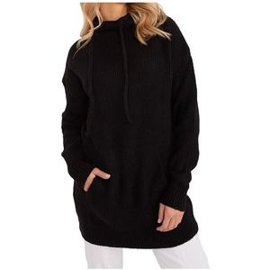 černý dlouhý svetr s kapucí obraz