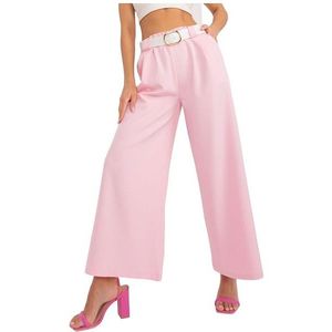 Světle růžové široké kalhoty s páskem obraz