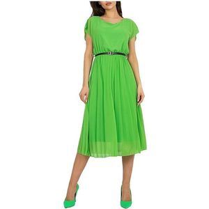 Světle zelené plisované midi šaty obraz