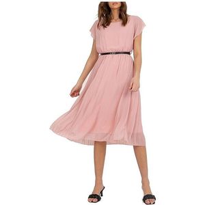 Světle růžové plisované midi šaty obraz