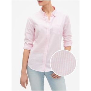 Růžová dámská košile v-fitted boyfriend oxf obraz