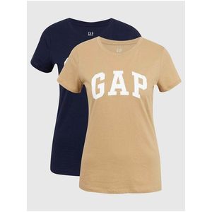Béžové dámské tričko GAP Logo franchise classic t-shirt, 2ks obraz
