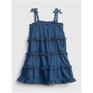 Modré holčičí dětské šaty denim tiered dress obraz