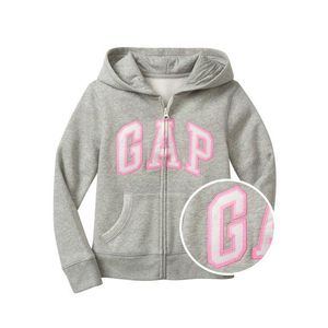 Šedá holčičí dětská mikina GAP Logo zip hoodie obraz
