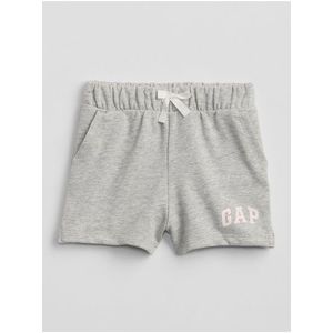 Šedé holčičí dětské kraťasy GAP Logo pull-on shorts obraz