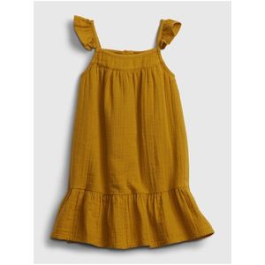 Žluté holčičí dětské šaty tier dress GAP obraz