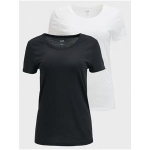 Sada dvou dámských basic triček v černé a bílé barvě GAP obraz