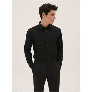 Košile úzkého střihu s dlouhým rukávem, 3 kusy v balení Marks & Spencer černá obraz