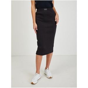 Černá dámská žebrovaná pouzdrová sukně Calvin Klein Jeans obraz